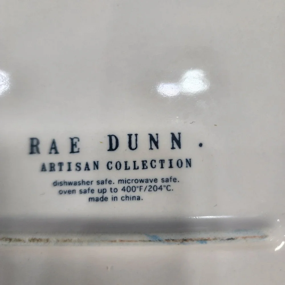 Rae Dunn HOMEMADE Ceramic Square Baking Dish Ivory Casserole Pan with Handles